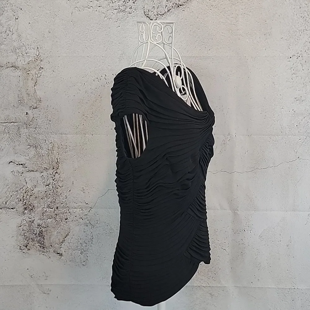 Cache Luxe Elegant Black Women's Special Occasion Top Size L - Picture 5 of 12